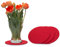 FILU Filzuntersetzer rund 25cm 4er Pack (Farbe wählbar) rot - Untersetzer aus Filz für Tisch und Bar als Glasuntersetzer/Getränkeuntersetzer für Glas und Gläser