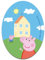 Aufnäher/Bügelbild - Peppa Wutz oval Haus - bunt - 11 x 8 cm - by Entertainment One © Patch Aufbügler Applikationen zum aufbügeln Applikation Patches Flicken