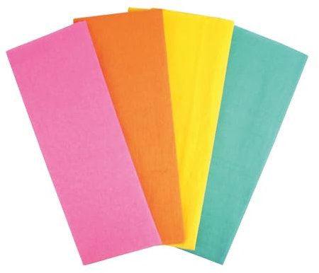MÉGACRÉA Papier Crépon Couleurs Vives 100x50 cm 4 pièces