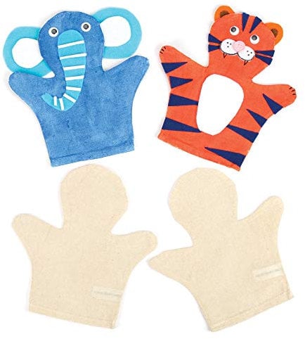 Baker Ross E562 Weiße Handpuppen aus Stoff - zum Basteln und Dekorieren für Kinder - für Puppenspiel - 6 Stück