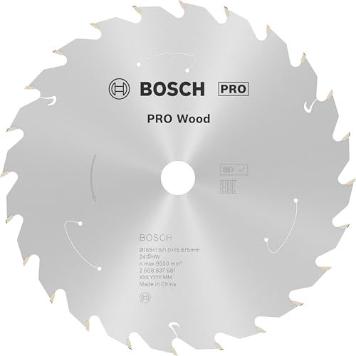 Bosch Accessories Lama Per Sega Circolare Standard For Wood (Legno, 165 x 15,875 x 1.5 mm, 24 Denti, Accessorio Per Sega Circolare A Batteria)