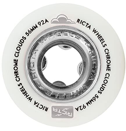 Ricta Wheels Chrome Clouds Black 92a Skateboard, 56 mm