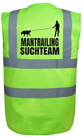 Mantrailing Warnweste Hundesport Sicherheitsweste Suchteam (Motiv 3) (XL, Grün)