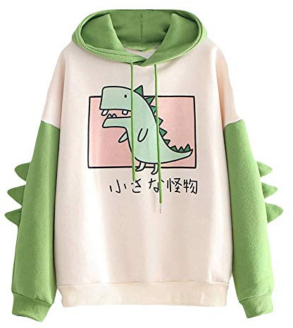 RUNYN Felpa da donna con cappuccio stile giapponese Kawaii cartone animato felpa con cappuccio ragazza autunno e inverno maglione per feste viaggi quotidiane