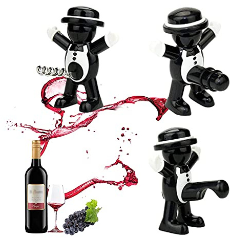Lot de 3 décapsuleurs Abribottiglie Divertenti, homme rouge, bouchon de bouteille de vin, ouvre-bouteille de bière, décapsuleur de vin, kit de bouchons, cadeau amusant, décapsuleur amusant pour hommes