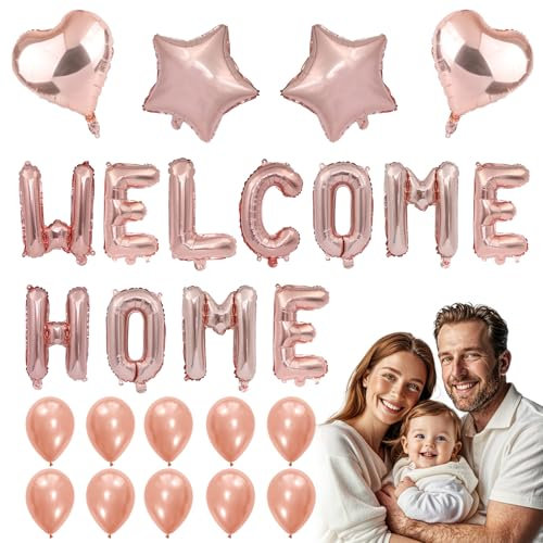 Palloncini, Oro Rosa Palloncini Palloncini Lettere Decorazioni per Parenti Amici addio (Benvenuti a casa)