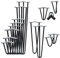 VENDOMNIA Hairpin Tischbeine - 4er Set, Metall, aus Stahl, 2 oder 3 Streben, Größenwahl, Schwarz - Haarnadel Möbelfüße, Hairpin Legs, Haarnadelbeine, Tischgestell, Tischkufen für Esstisch, Couchtisch