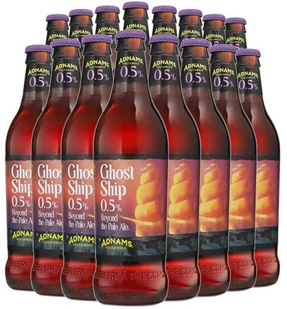 Mystic Moments Adnams Ghost Ship – Alcohol Free Pale Ale 500ml Glass Bottle - Pack of 16
