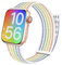 BlackPro Apple Watch-Armband für Kinder, atmungsaktiv, weiches Nylon-Schlaufenarmband für Jungen und Mädchen, kompatibel mit Apple Watch Serie 7/6/5/4/3/2/1/SE, 45 mm (38/40/41 mm, Regenbogenfarben)