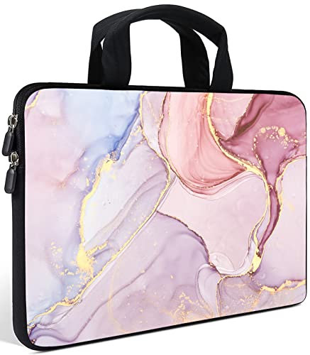 AMARY14 15 15.4 15.6 inch Laptop Handle Bag Computer Protect Case Pouch Holder Notebook Sleeve Neoprene Cover Soft Carrying Travel Case for Dell Lenovo Toshiba HP Chromebook ASUS Acer (Marble-1)