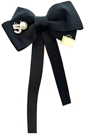 Mantelnadel Schleifenbrosche Schleifenbrosche Schleifenbroschen Für Frauen Frauen Langes Band Fliege Brosche Nummer 5 Faux Pearl Anstecknadel Vorgebundene Krawatte