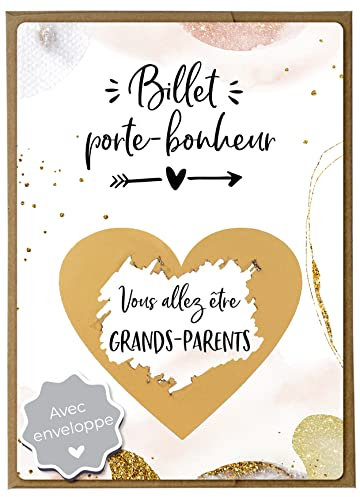 Joli Coon Carte a gratter annonce grossesse - Vous allez être grands-parents avec enveloppe - Annonce grossesse grand parents