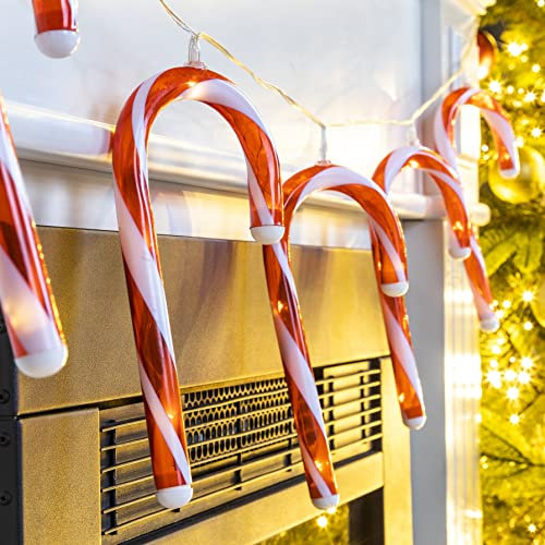 Benelando LED Zuckerstangen Lichterkette Weihnachten Weihnachtsdekoration Dekoration Deko