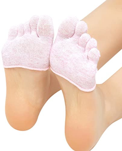 3 Paar Damen Yoga Sport rutschfeste Zehensocken Half Grip Ferse Fünf Finger Socken Teenager Socken, rose, One size