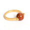 ARTQ Steinring Roter Jaspis Natursteinring Kupferfarbene Runde Perlen Verstellbarer Öffnungsring Boho Statement Zierliche Einfache Ringe Valentinstagsgeschenk Für Frau Freundin