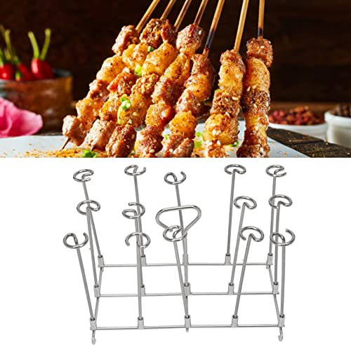 Mokylor Friteusen-Spieß-Ständer, Vertikale Grillspieße aus Edelstahl, Gleichmäßiges Kochen, Resis-Spieß-Ständer, Vertikaler Spieß-Grillspieß-Ständer für Hühnerfleisch