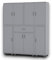 URBNLIVING 8 Door 12 Shelf Bookshelf & 1 Drawer Storage Cabinet Bookcase Cupboard Display (Grey)