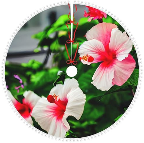 Weihnachtsbaumrock - erhältlich in 30, 36 und 48 Bäumen - Ideale Weihnachtsdekoration für Zuhause und Büro - Hibiskusblumen