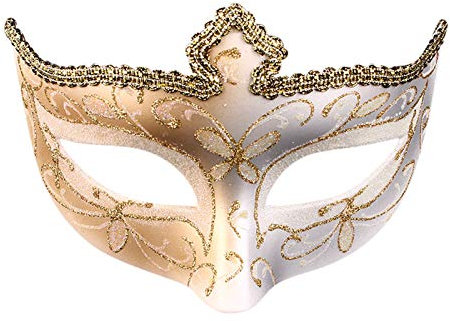 Xbemkste Karneval Maskerade Maske für Frauen Männer Maskerade Party Mardi Musical MaskMe Vintage Karierte Herren Maskerade Maske Venezianische Masken Karneval (Weiß, Einheitsgröße)