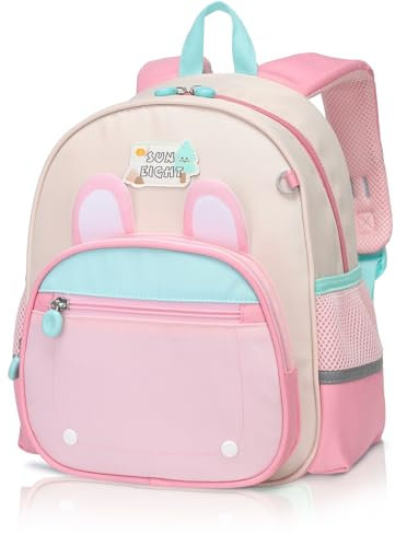 PROTAURI Rucksack Kinder - Mädchen Kindergarten Rucksack Kleinkind lässig Schulranzen mit Brustgurt Kindertasche für Schule Reisen 2-5 Jahre