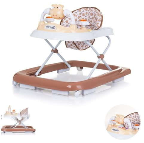 Chipolino Lauflernhilfe Little Cow Räder Stopper Höhenverstellbar Musik Licht braun