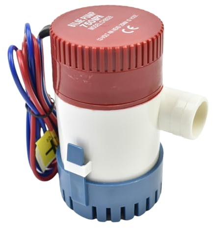 CONQUERALL Pompe de cale DC 12V Pompe DC 500GPH Pompe électrique submersible pour bateaux, camping-cars et extérieur