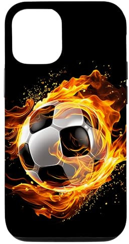 Fußball Flammen brennende Kinder Jungen Fußballspieler Hülle für iPhone 12/12 Pro
