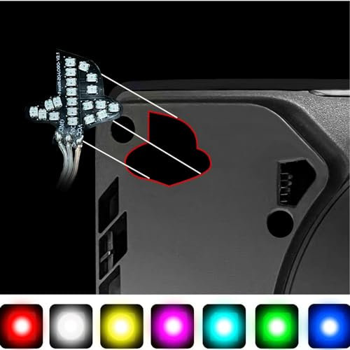 RGB logotipo LED para PS5 delgado, 12 colores logotipo iluminado LED