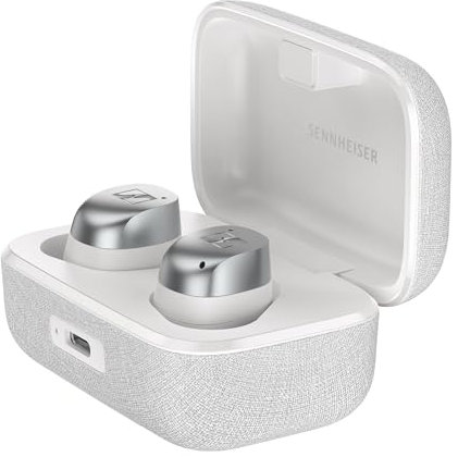 Sennheiser Consumer Audio MOMENTUM True Wireless 4 - Auriculares inteligentes con Bluetooth 5.4, sonido nítido, diseño cómodo, duración de la batería de 30 horas, ANC adaptativo, LE y Auracast, blanco