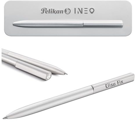 Pelikan Kugelschreiber Ineo® Elements K6 mit Gravur Geschenk - einzigartige Stifte mit Namen - personalisierte Geschenke zu Weihnachten - Kugelschreiber personalisiert (Silber)
