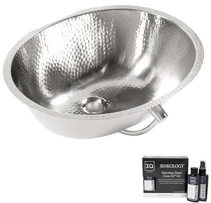 Freud Nickel ovale Unterbau-Badewanne mit Pflege-Set, 48,9 cm