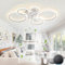 KeLuKes Ceiling Fan with Light Compatible with Alexa and Google Assistant, 100cm Living Room Ceiling Fan Light, Silent Timer Dimmable Reversible Ring Fans with Lamps, White