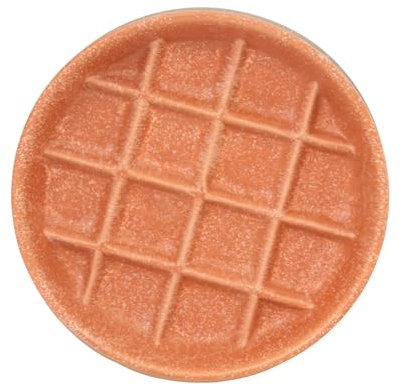 Padolitlay Ceramic Slow Feeder Cat Bowls 6 Inch Shallow Whisker Friendly Cat Food Bowls Grid Cat Dishes Pet Plate for Cat and Puppy, Dishwasher Safe (Orange)