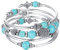FULU AUTUMN Bracciale in Argento Multistrato da Donna Bracciale Avvolgente Boho Gioielli da Polso per Donna Regalo di Compleanno San Valentino(Turquoise)
