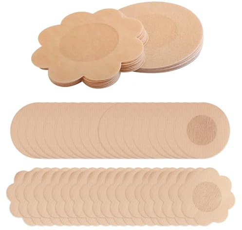 Vikrami lighting 60pcs Nipple Covers, Self Adhesive Invisible Nipple Breast Cove, Disposable Nipple Pasties, Flower Shape Nipples Stickers, Soft Petal Shape Nipple Covers