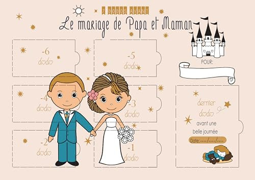 Kalender Die Kinder des Brautpaares 7 Tage vor dem D-Day | 7 Tipps zum Warten | Countdown für Kinder des Brautpaares von 3 bis 10 Jahren | 7 Boxen zum Öffnen | Format A4
