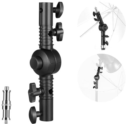 NEEWER Heavy Duty Kamera Blitzhalterung mit Schirm Softbox Halterung, 270° schwenkbarer, Verstellbarer Metall Lichtstativ Adapter mit 1/4 bis 3/8 Gewinde für Speedlite LED Reflektor Stativ, UA039