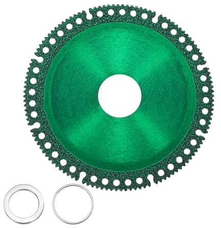 sourcing map 1pcs 4 Diamond Saw Blade, 7/8 (22mm) Arbor Cut Off Wheels, Diamond Cutting Disc Multifunction Tile Concrete Ceramic Marble Blade with 5/8 25/32 Washer for Grinder, Green