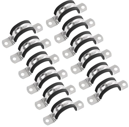 YIEMI Abrazaderas para tubos, abrazaderas para tubos de acero inoxidable 304 de 22 mm de diámetro, abrazaderas para tubos, tuberías o cables (12 piezas)