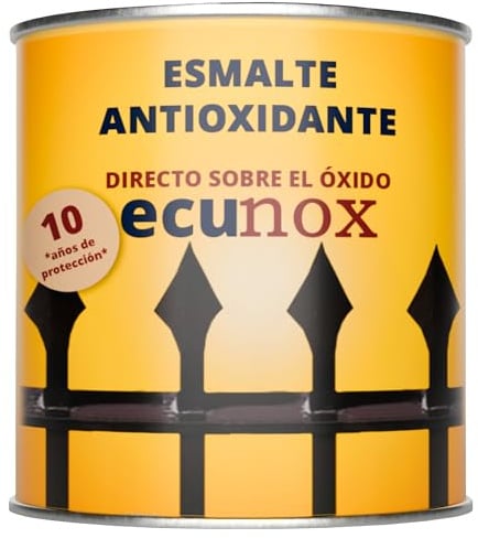 PINTURAS ECU - Esmalte Antioxidante - Esmalte directo sobre óxido - Amarillo Medio - Pintura antioxido metal - Superficie Exterior e Interior - Acabado Brillante y de Rápido Secado - 4 Litros