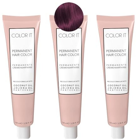 COLOR.IT by BM - Permanente Haarfarbe in Salonqualität, 3x 100ml (6.56 Dunkelblond Mahagoni Rot, 3er Pack)