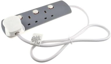 3-Gang 1 Meter Extension Lead with Individual On/Off Switches, Surge Protection, Overload Protection,13A Rated for Safe Use with Appliances and Electronics