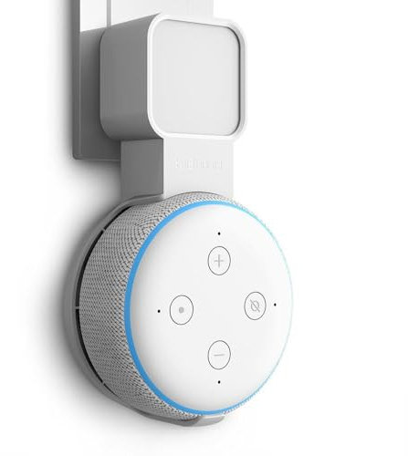 P5+ Halterung Wandhalterung Ständer für Dot (3. Gen.), Eine Platzsparende Lösung für Smart Home Lautsprecher, Platzsparend, Keine Unordentlichen Drähte, Verstecktes Kabel(Weiß)