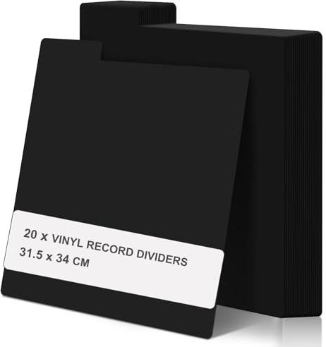 20 pièces de séparateurs de disques vinyles, séparateurs de disques en plastique 31,5x34 cm avec onglets, organisateurs LP réutilisables pour album vinyle vierge DIY pour l'organisation de LP 33 tours