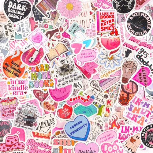 120 PCS Cute Book Stickers, Funny Bookish Sticker, Waterproof Vinyl Aesthetic Stickers, Reading Sticker for Kindle Laptop Water Bottle Scrapbook Notebook
