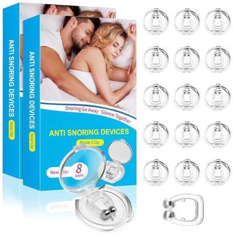Anti Ronflement Dilatateur Nasal, 16 PCS Pince Nez Anti Ronflement, Silicone Magnétique Clip Nasal, Pince Ronflement Réutilisable, Améliorer la Respiration et le Sommeil, Empêcher le Ronflement