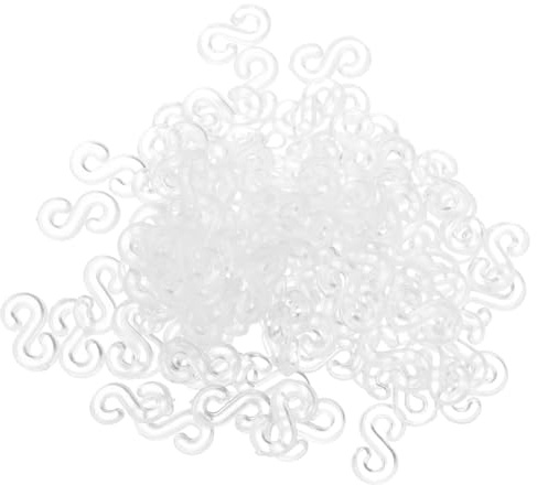 Gadpiparty 500pcs s Clip Rubber Bands Connectors for Bracelet Loom DIY Crafting Accessories Plastic Bracelet Hooks for Rubber Bands Kit Refill Suitable for Handcraft DIY Loom Weaving