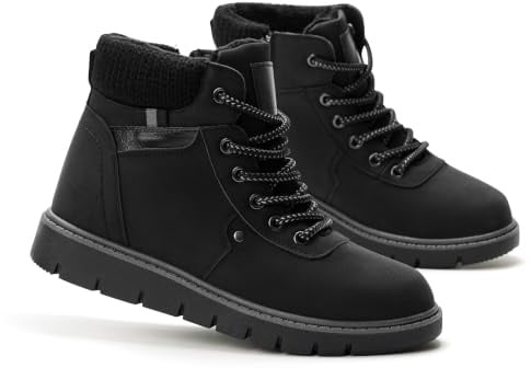 GLAMORA Botines de Invierno para Mujer, Botas de Nieve con Pelo, Cómodas y Antideslizantes, Cremallera Lateral y Cordones