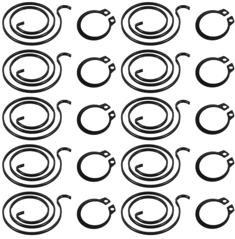 LXUEJIE Pack of 10 Door Handle Springs, Replacement DIY Repair Kit, Works | + 10 Circlips, For Internal Door Handles, Works, For Right And Left Handed, Black