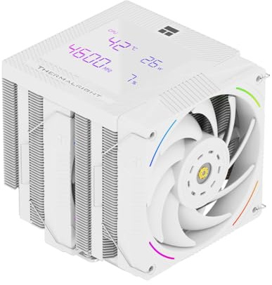 Thermalright Phantom Spirit 120 Digital SNOW CPU Air Cooler,7 Heat pipes CPU Cooler,Dual 120mm PWM Fans,Magnetic Attraction-Digital Screen Top Cover,for AM4/AM5/Intel LGA1700/1851/1150/1151/1200